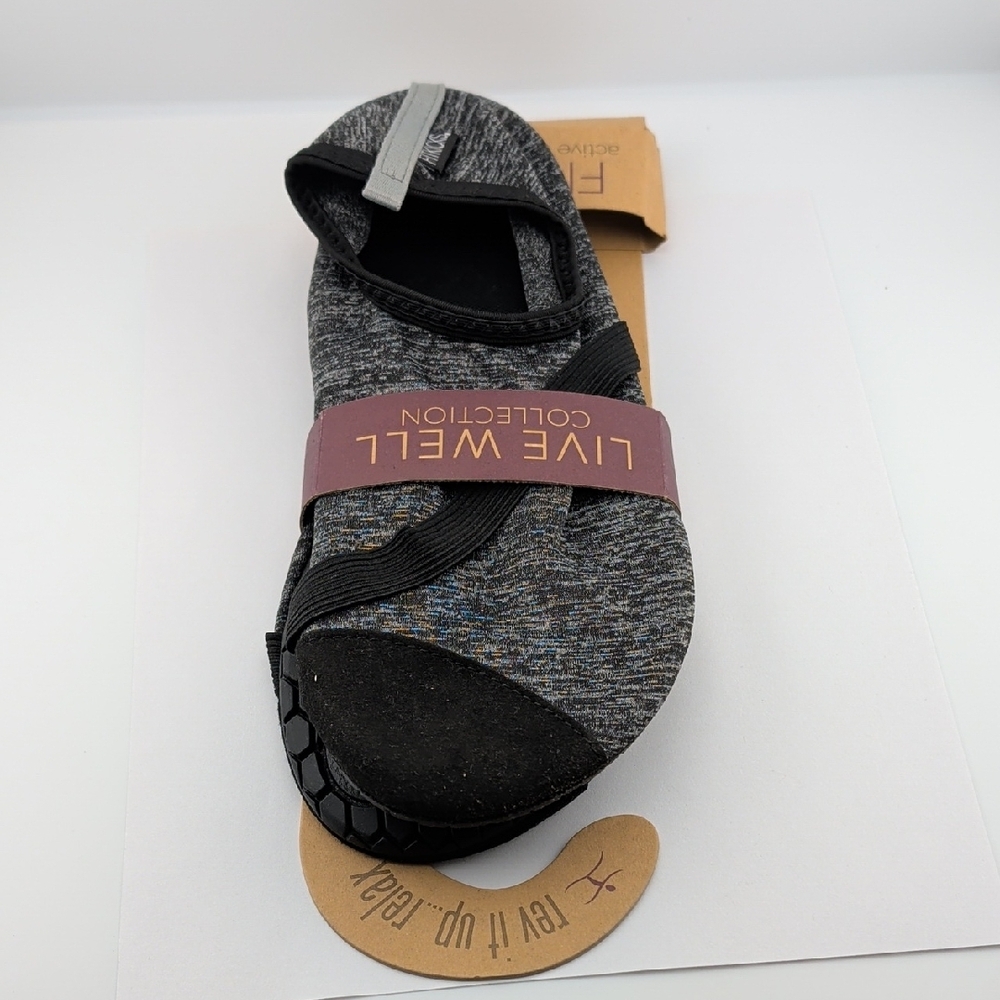Live Well Collection XL Charcoal Gray Slip-On Knit Loafers - Picture 2 of 6